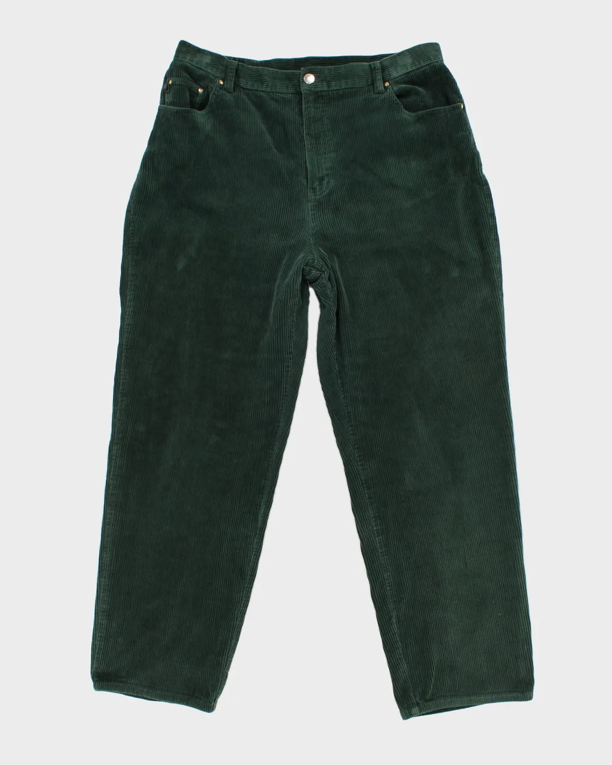 00s Ralph Lauren Green Corduroy Trousers - W36 L29