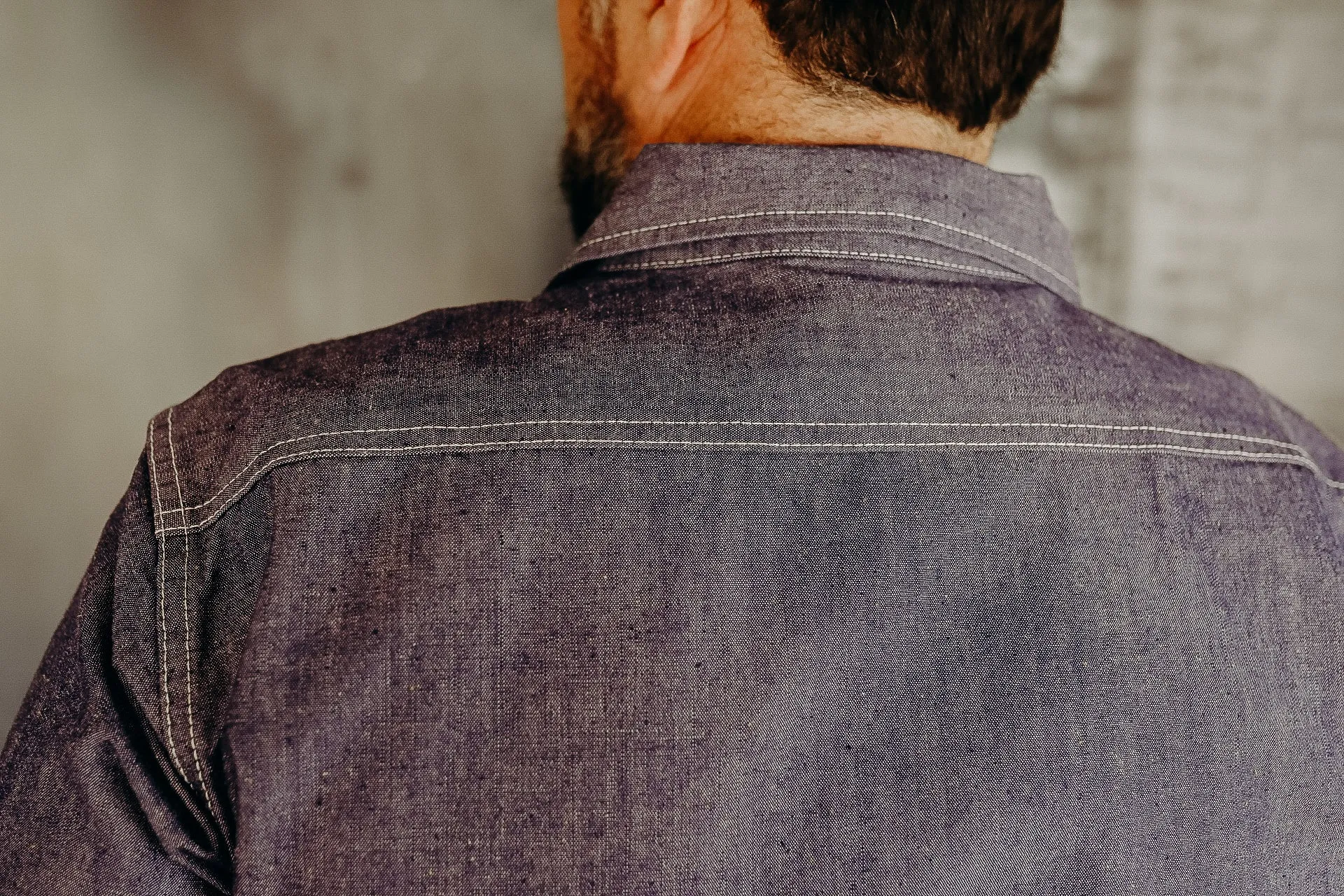 10oz Organic Chambray Work Shirt - Navy Blue IHSH-363-NAV