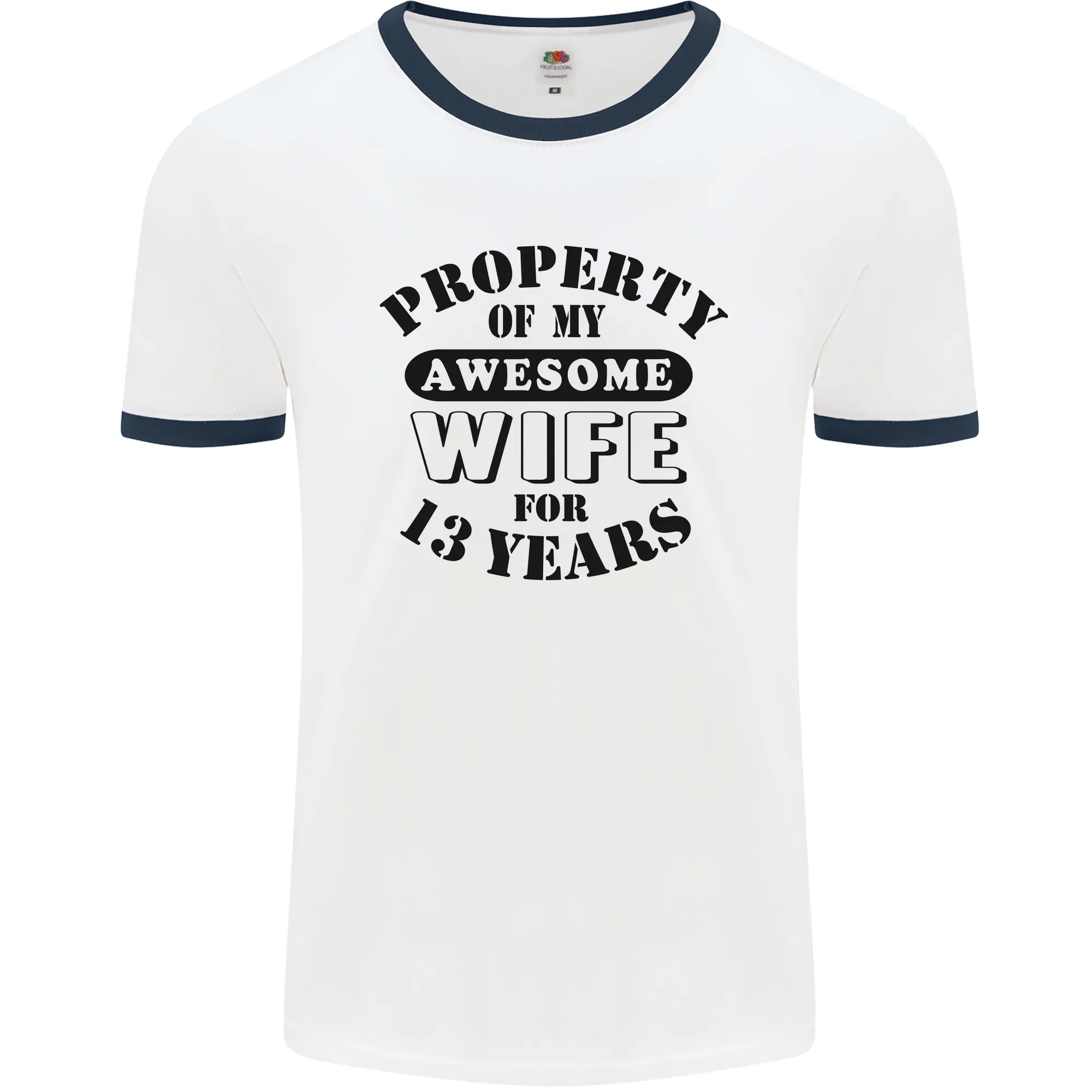 13th Wedding Anniversary 13 Year Funny Wife Mens Ringer T-Shirt