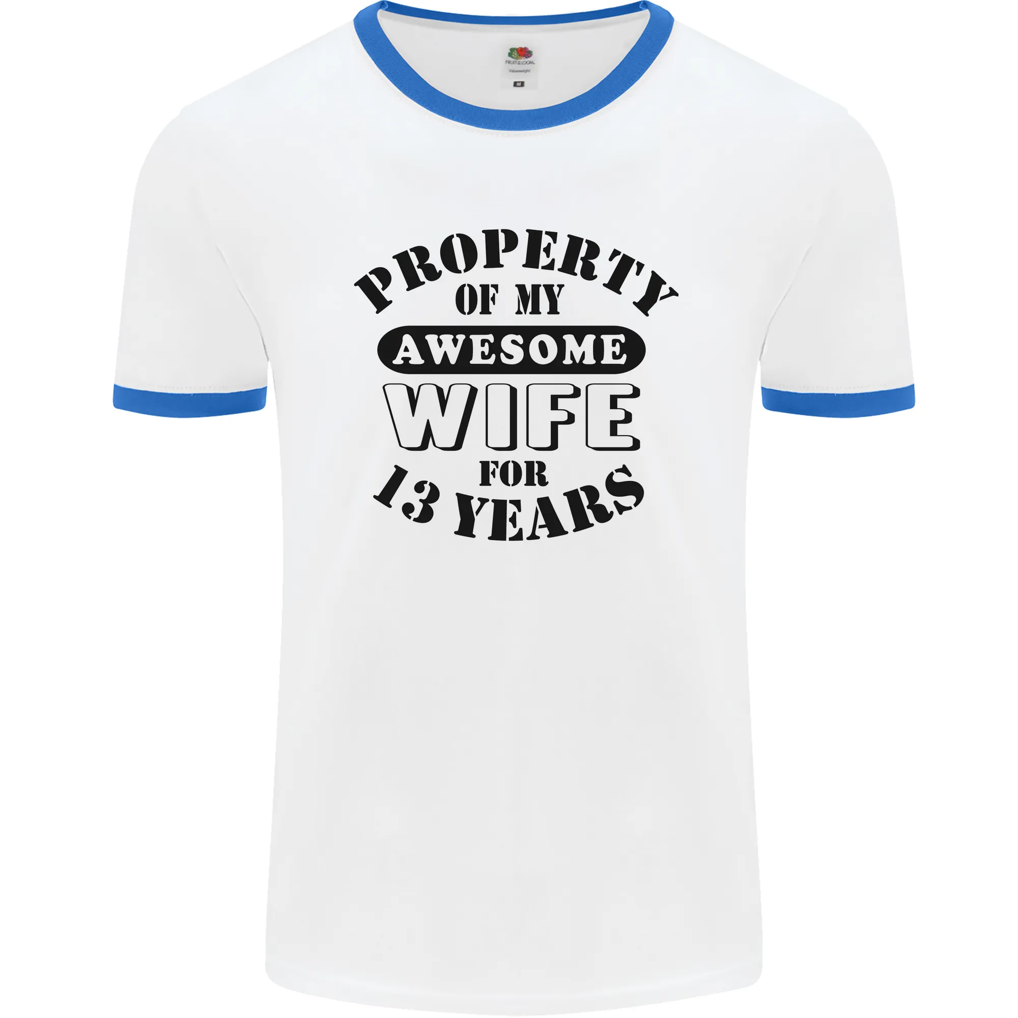 13th Wedding Anniversary 13 Year Funny Wife Mens Ringer T-Shirt