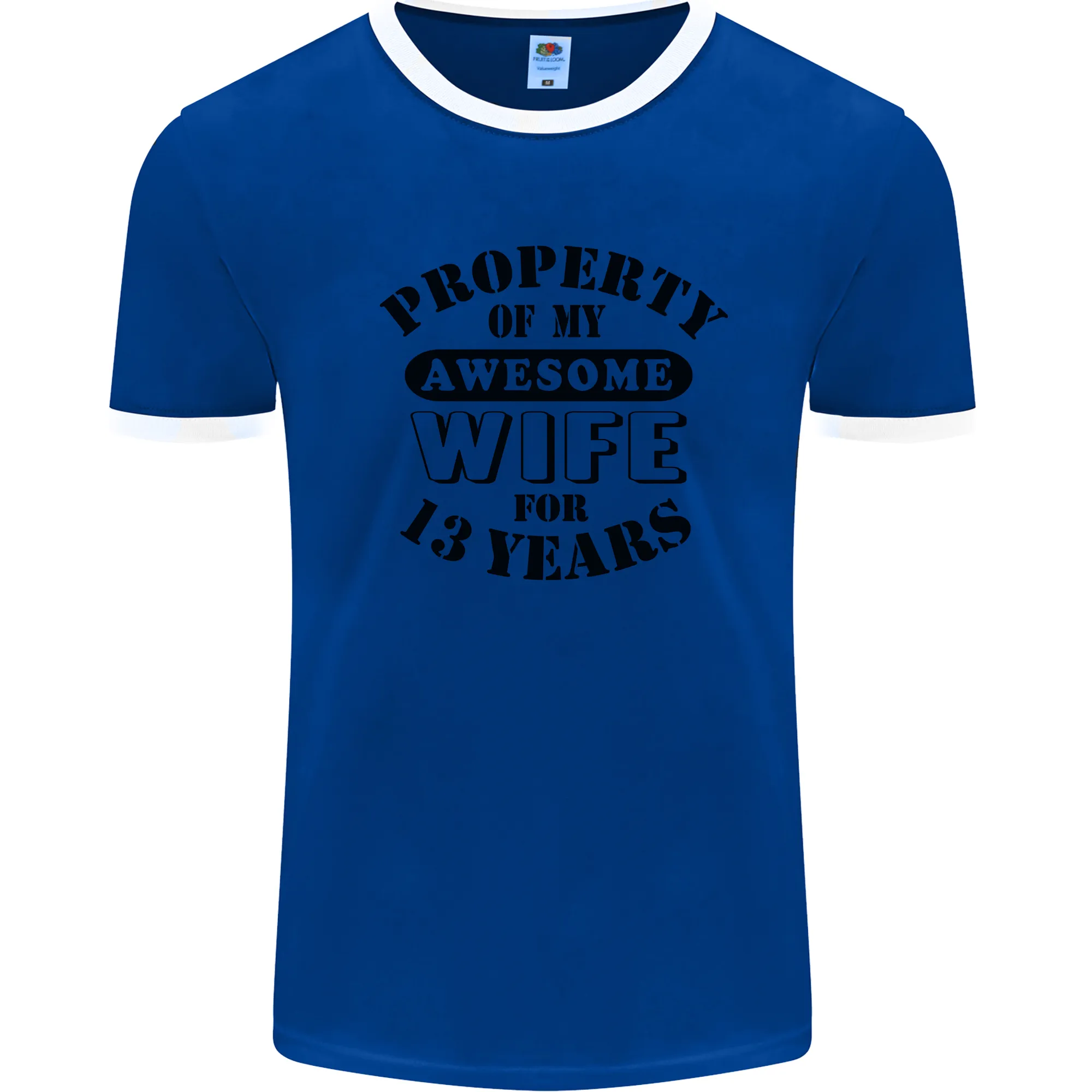 13th Wedding Anniversary 13 Year Funny Wife Mens Ringer T-Shirt