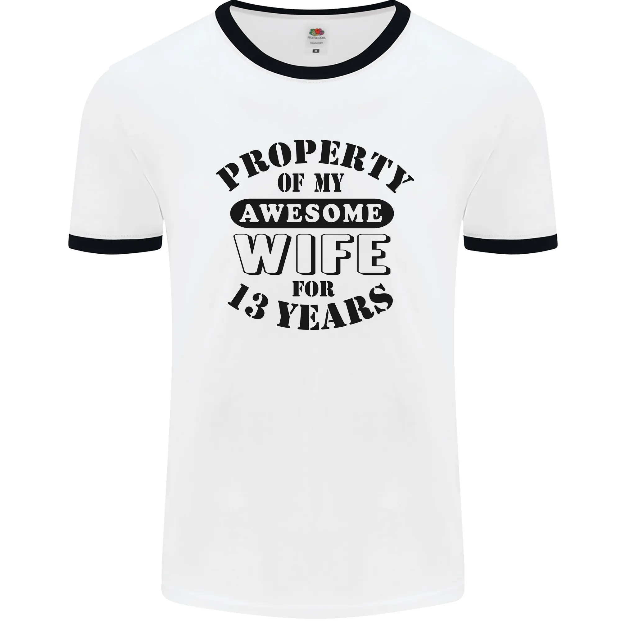 13th Wedding Anniversary 13 Year Funny Wife Mens Ringer T-Shirt
