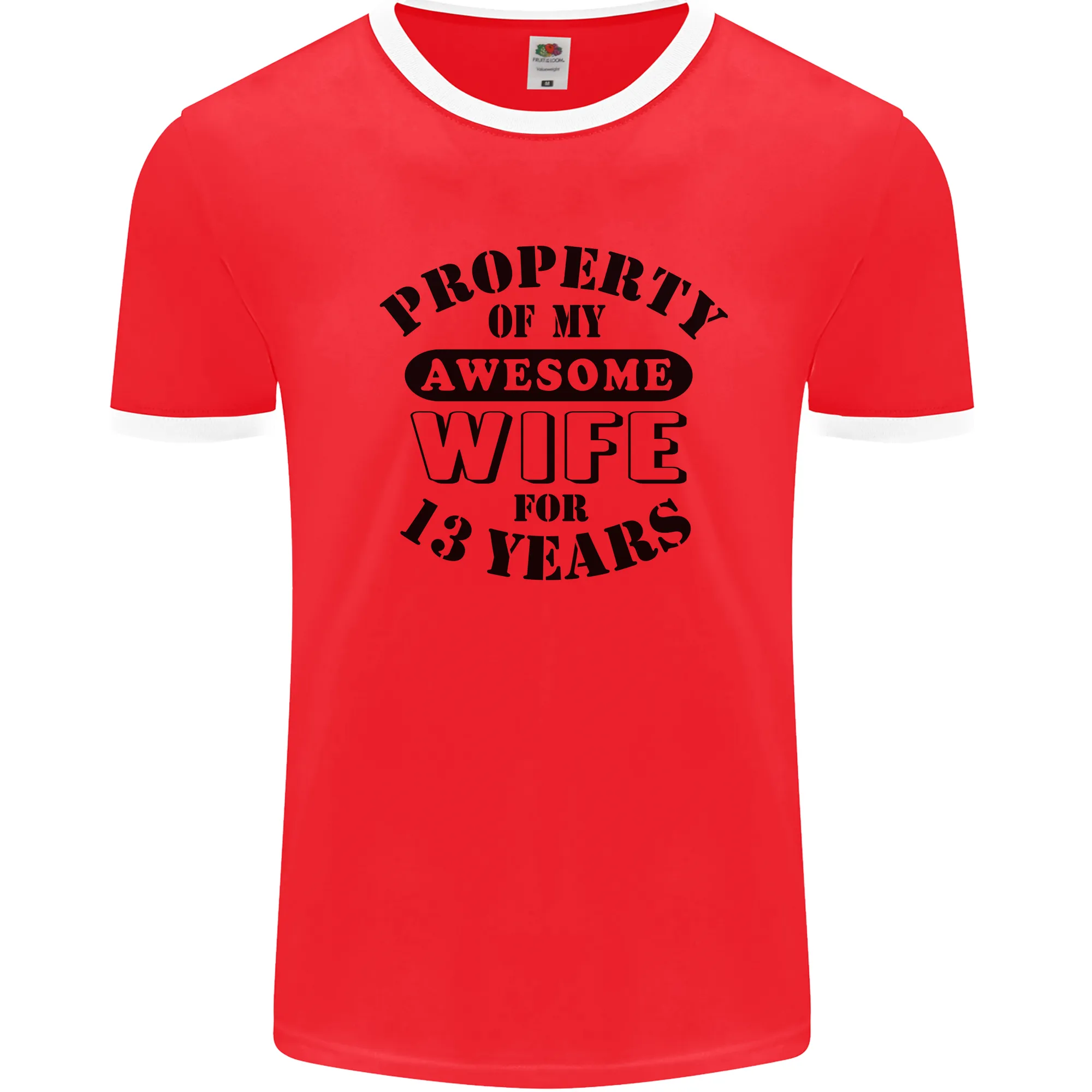 13th Wedding Anniversary 13 Year Funny Wife Mens Ringer T-Shirt