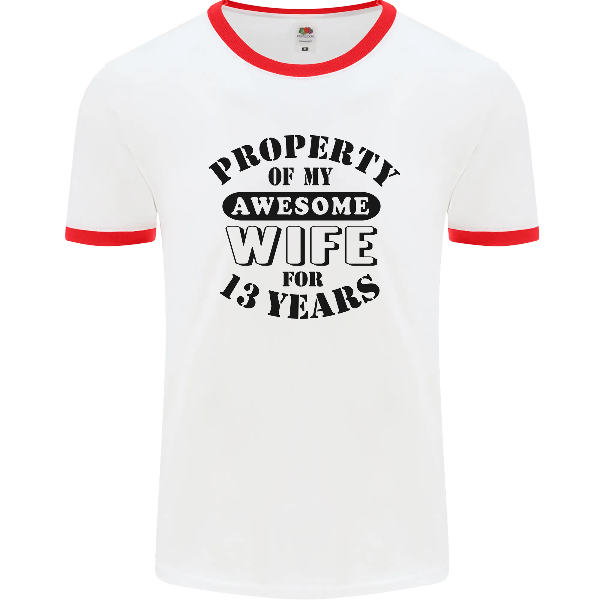 13th Wedding Anniversary 13 Year Funny Wife Mens Ringer T-Shirt