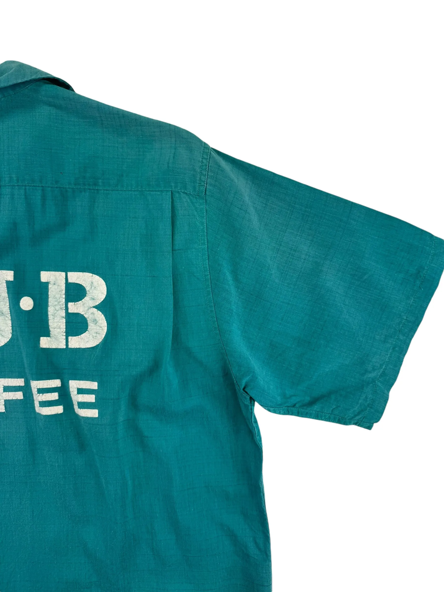 1950s Hale Niu MJB Coffee Hawaiian Grocery Bowling Shirt M