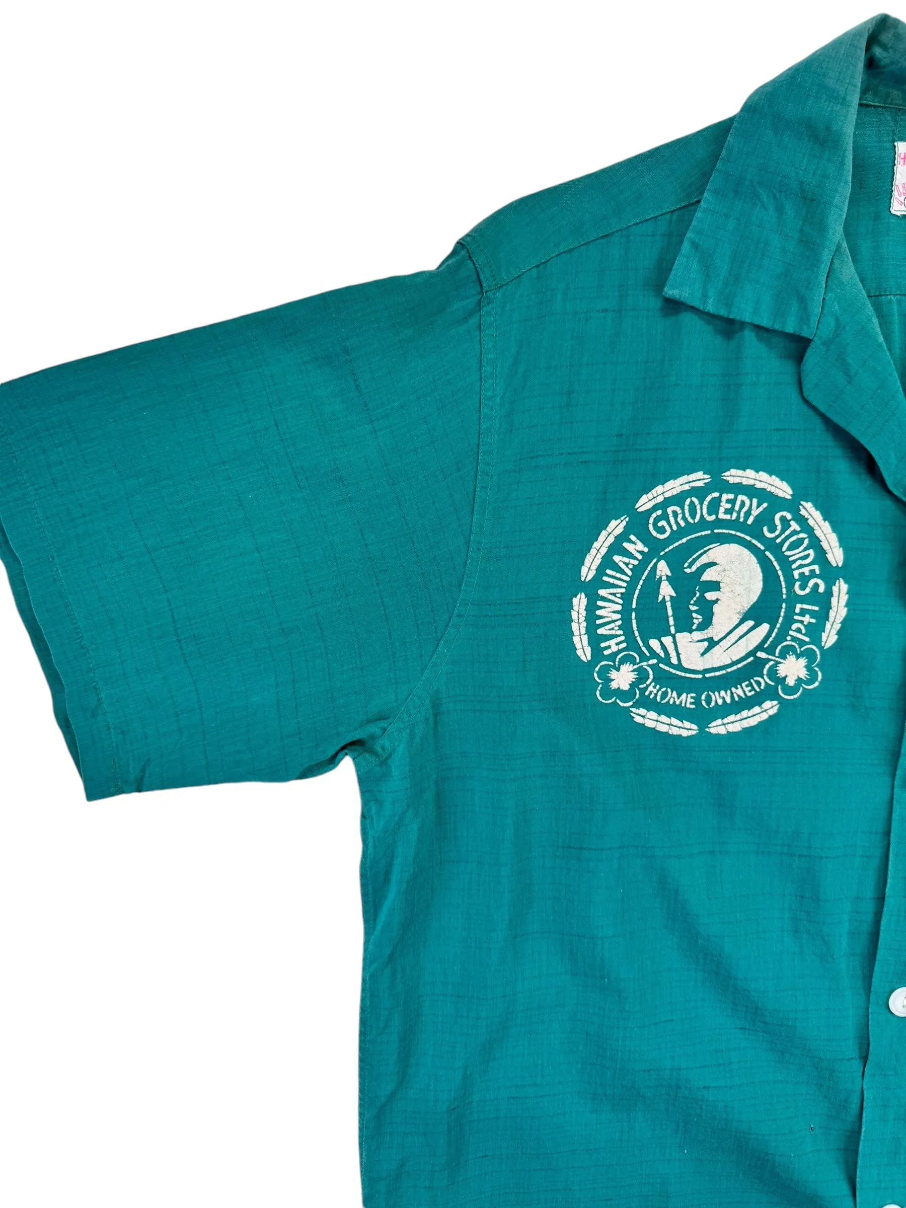 1950s Hale Niu MJB Coffee Hawaiian Grocery Bowling Shirt M