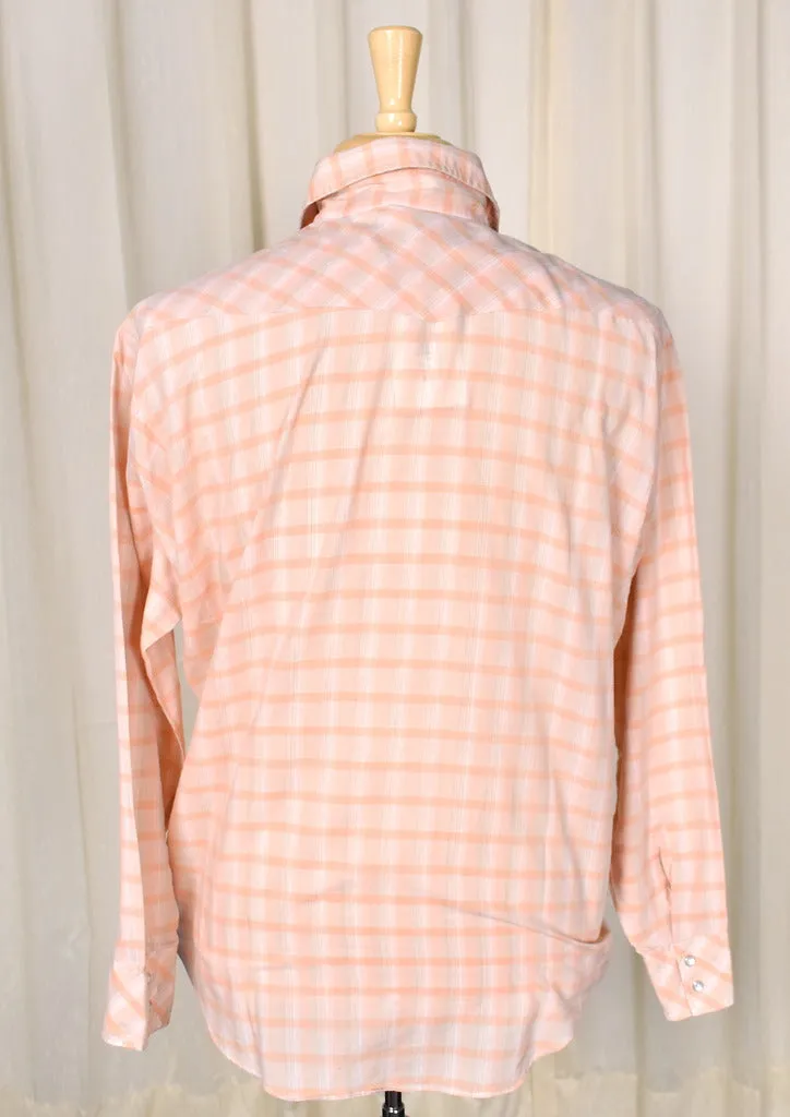 1970s Vintage Tan & Peach Western Shirt