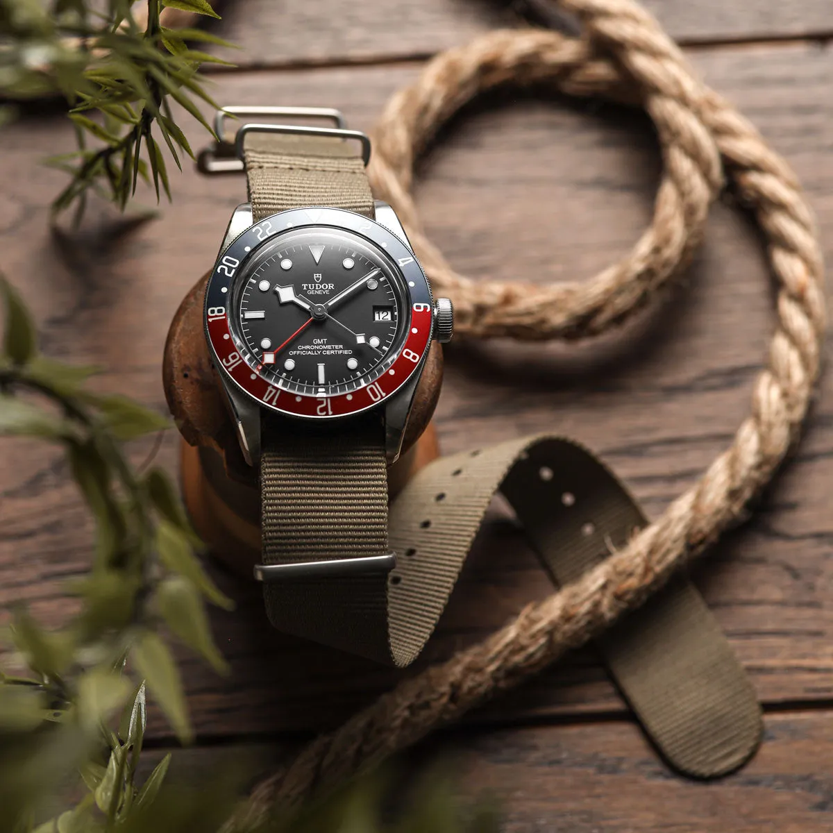 1973 British Military Watch Strap: CADET - Desert Sand, IP Black