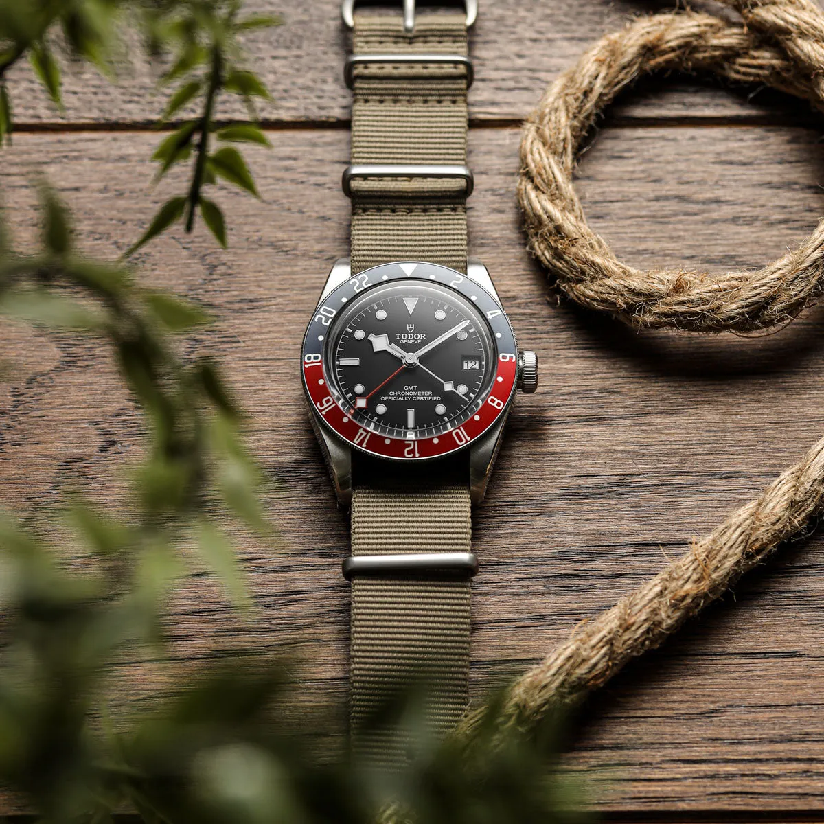 1973 British Military Watch Strap: CADET - Desert Sand, IP Black