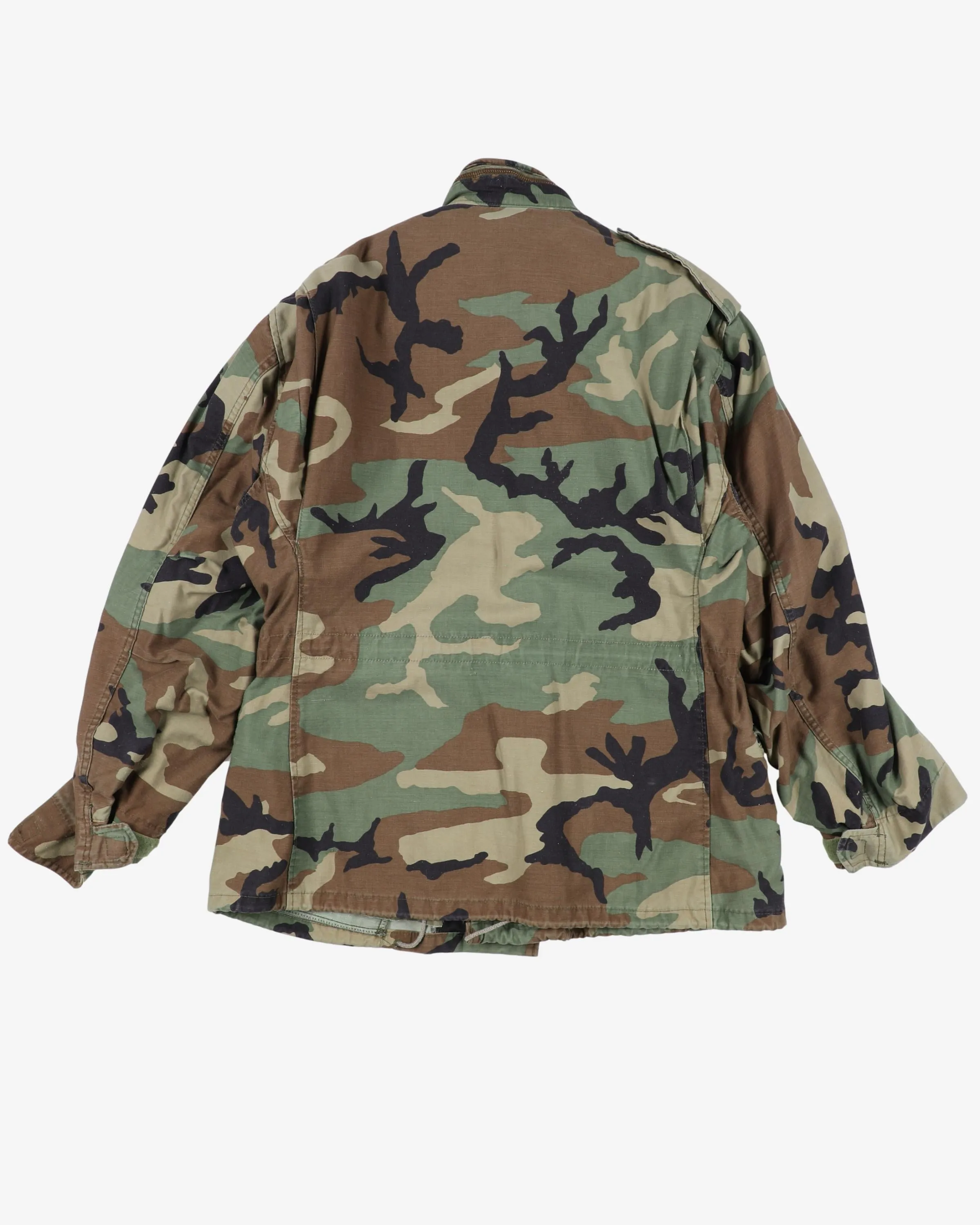 1983 Vintage US Army M81 Woodland M65 Cold Weather Field Jacket - Medium