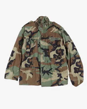 1983 Vintage US Army M81 Woodland M65 Cold Weather Field Jacket - Medium