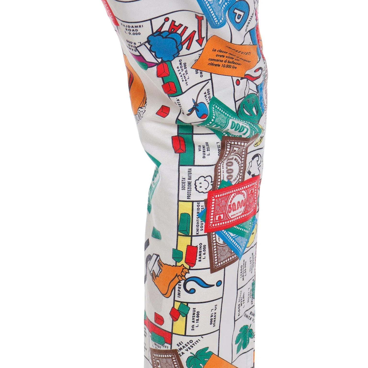 1990s Moschino Monopoly Theme Novelty Pants Moschinopoly Jeans