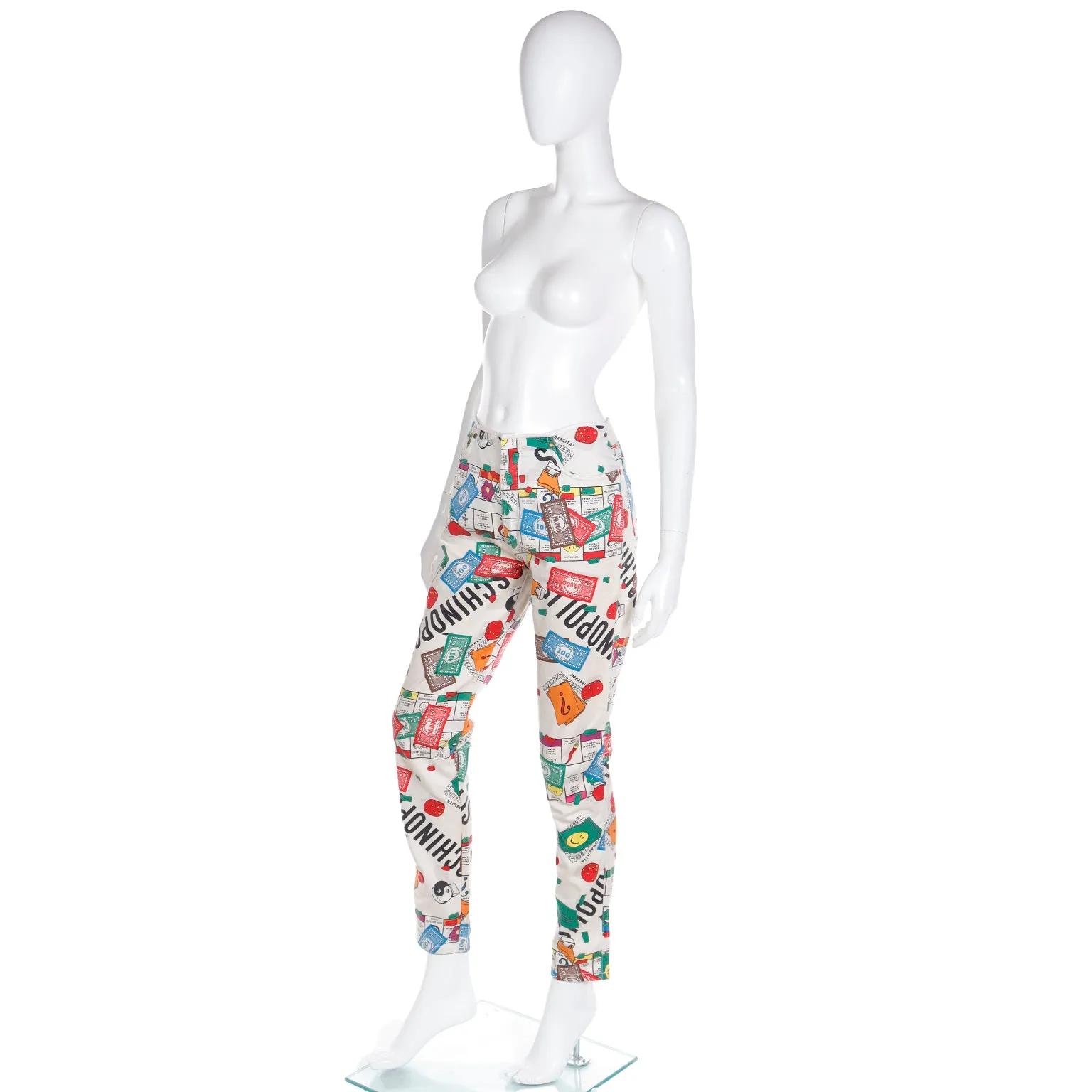 1990s Moschino Monopoly Theme Novelty Pants Moschinopoly Jeans