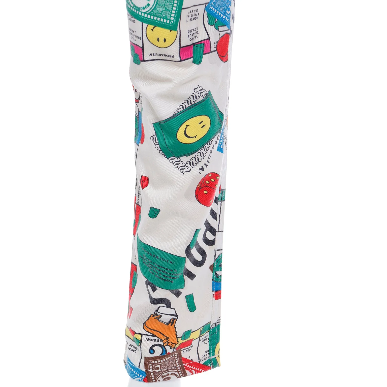 1990s Moschino Monopoly Theme Novelty Pants Moschinopoly Jeans