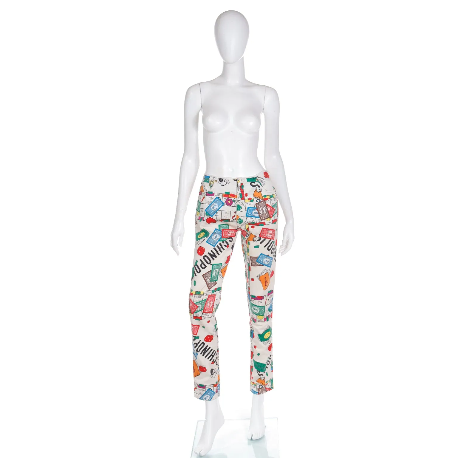 1990s Moschino Monopoly Theme Novelty Pants Moschinopoly Jeans