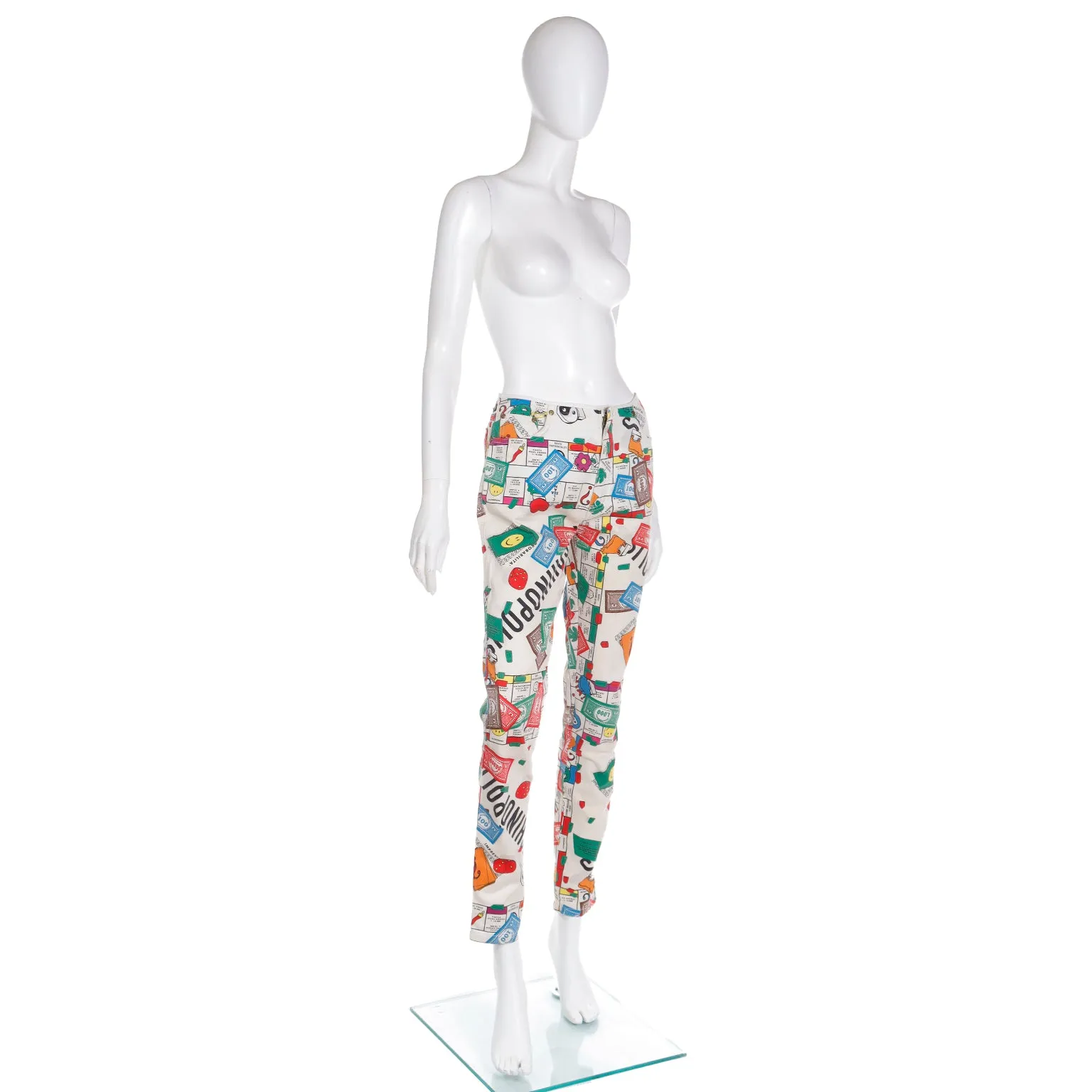 1990s Moschino Monopoly Theme Novelty Pants Moschinopoly Jeans