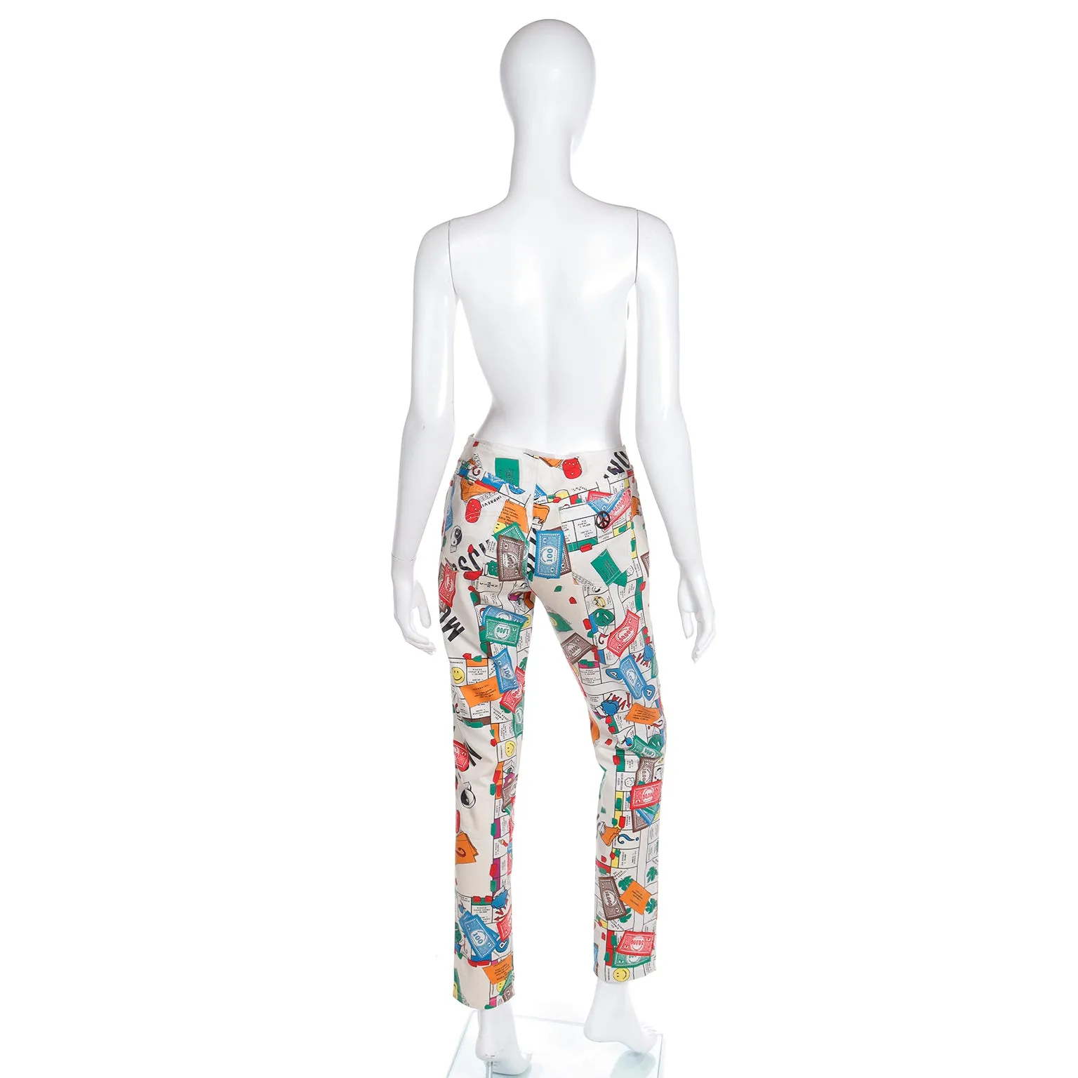 1990s Moschino Monopoly Theme Novelty Pants Moschinopoly Jeans
