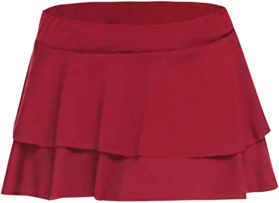 2 in 1 High Waisted Running Skirts with Shorts for Women Flowy Golf Skorts Running Shorts Yoga Skorts Fitness Skorts