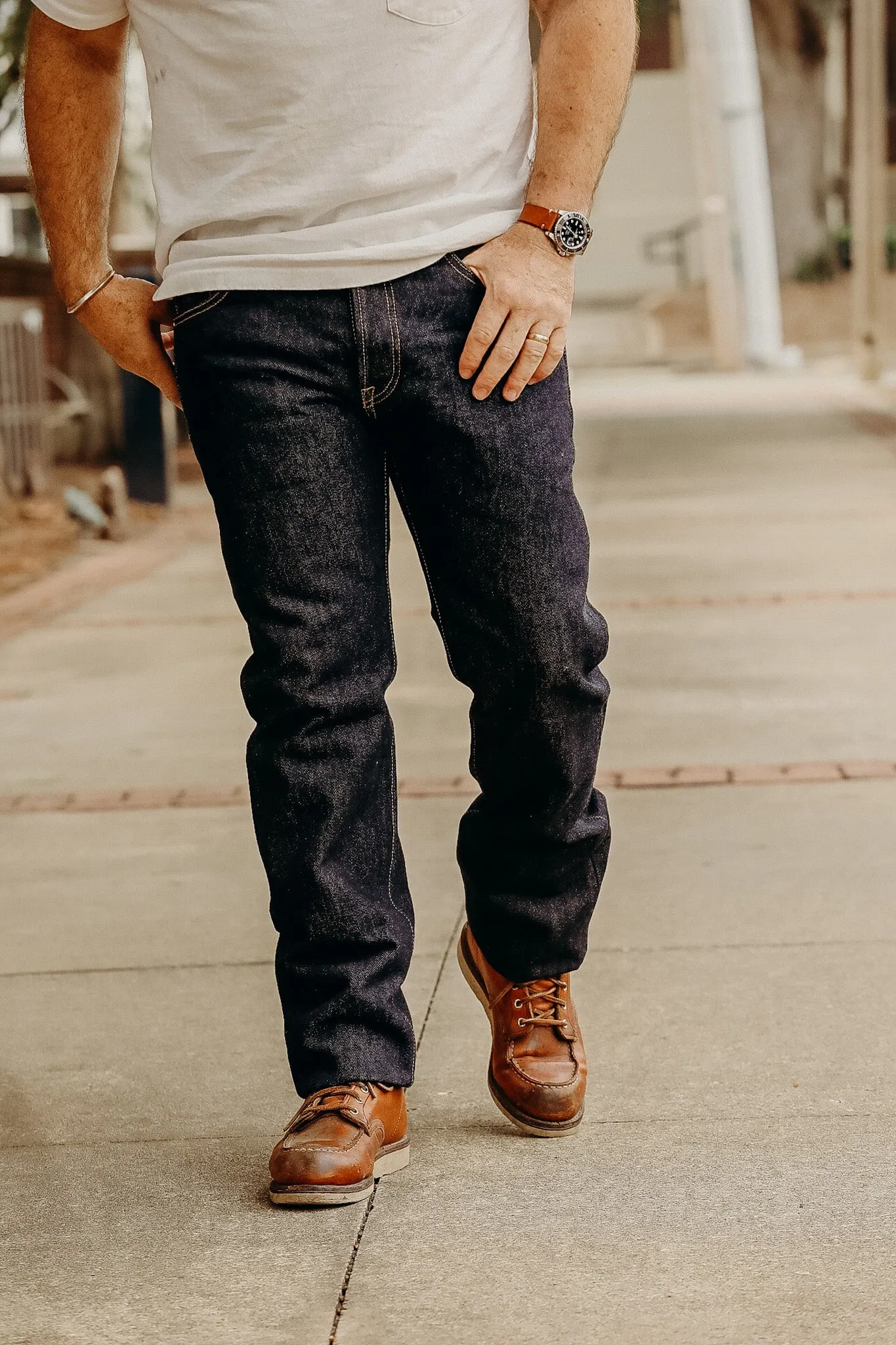 21 oz Selvedge Denim Super Slim Tapered Jeans - Indigo IH-777S-21