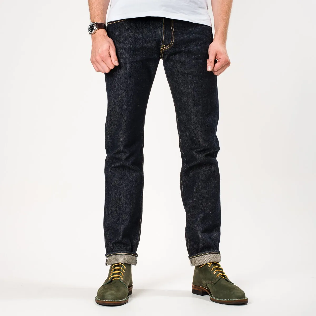 21 oz Selvedge Denim Super Slim Tapered Jeans - Indigo IH-777S-21