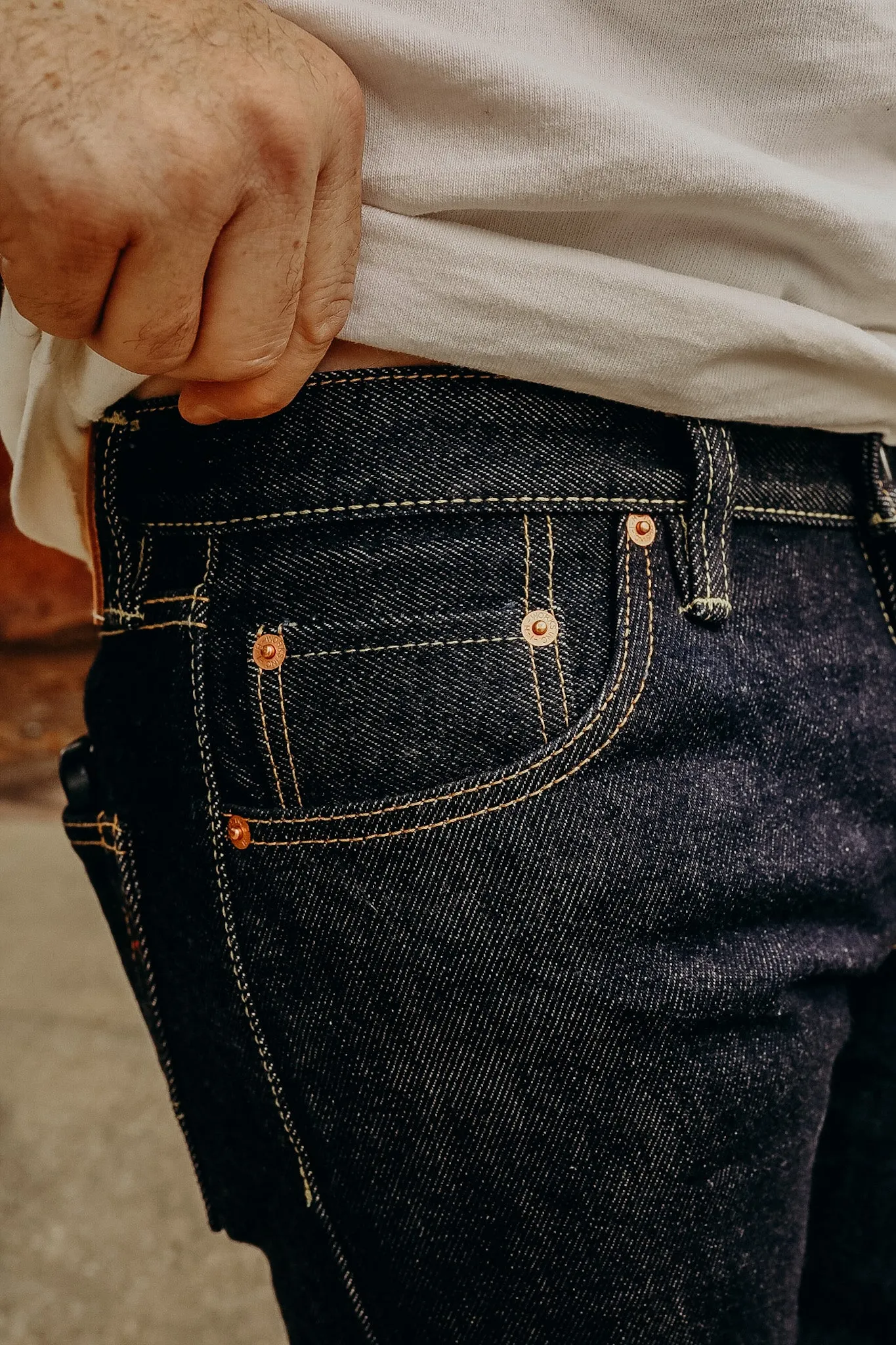 21 oz Selvedge Denim Super Slim Tapered Jeans - Indigo IH-777S-21