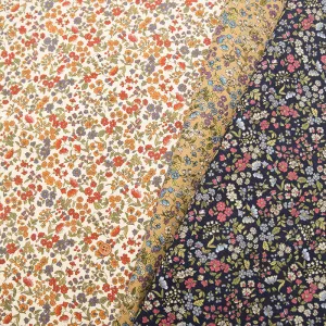 21W Cotton Corduroy Printed Fabric - Mini Flower