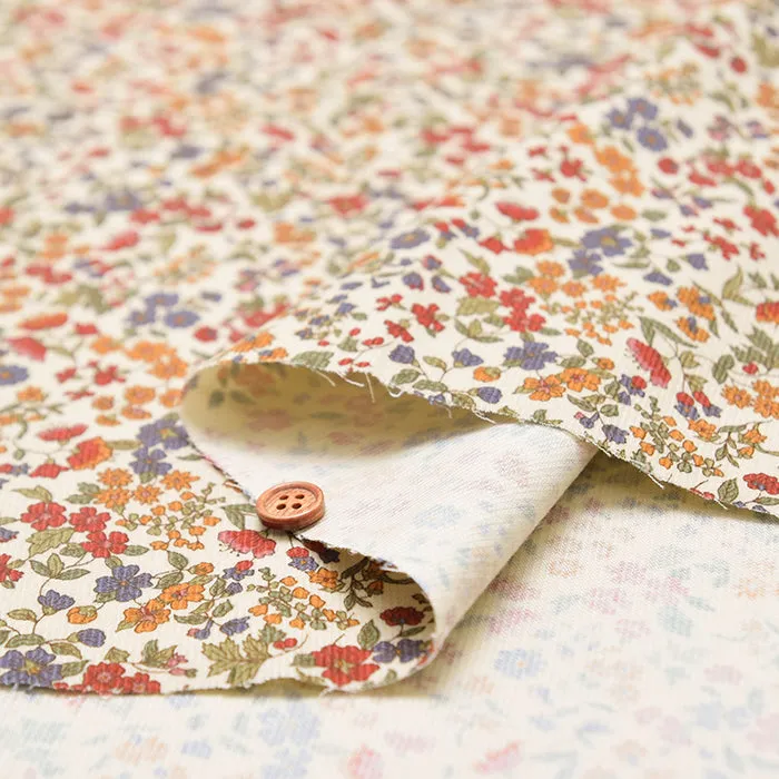 21W Cotton Corduroy Printed Fabric - Mini Flower