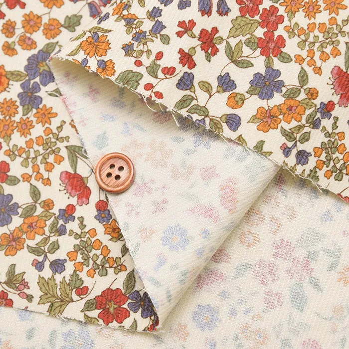 21W Cotton Corduroy Printed Fabric - Mini Flower