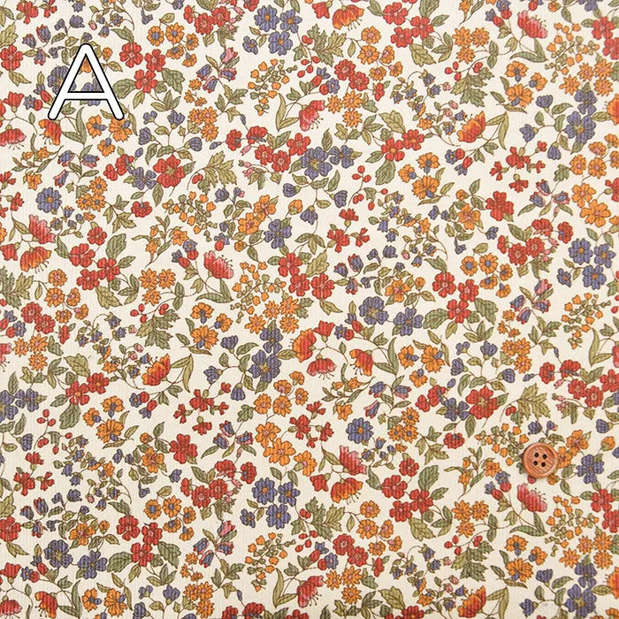 21W Cotton Corduroy Printed Fabric - Mini Flower