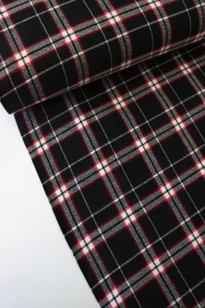 2YD 8IN REMNANT; Black/Red/Ivory Plaid | Mammoth Flannel | Robert Kaufman
