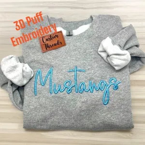 3D Puff Letter Sweatshirt Team Sports Shirts Spirit wear Sports Mom Spirit Shirts Team Mom Puffy letters for teacher