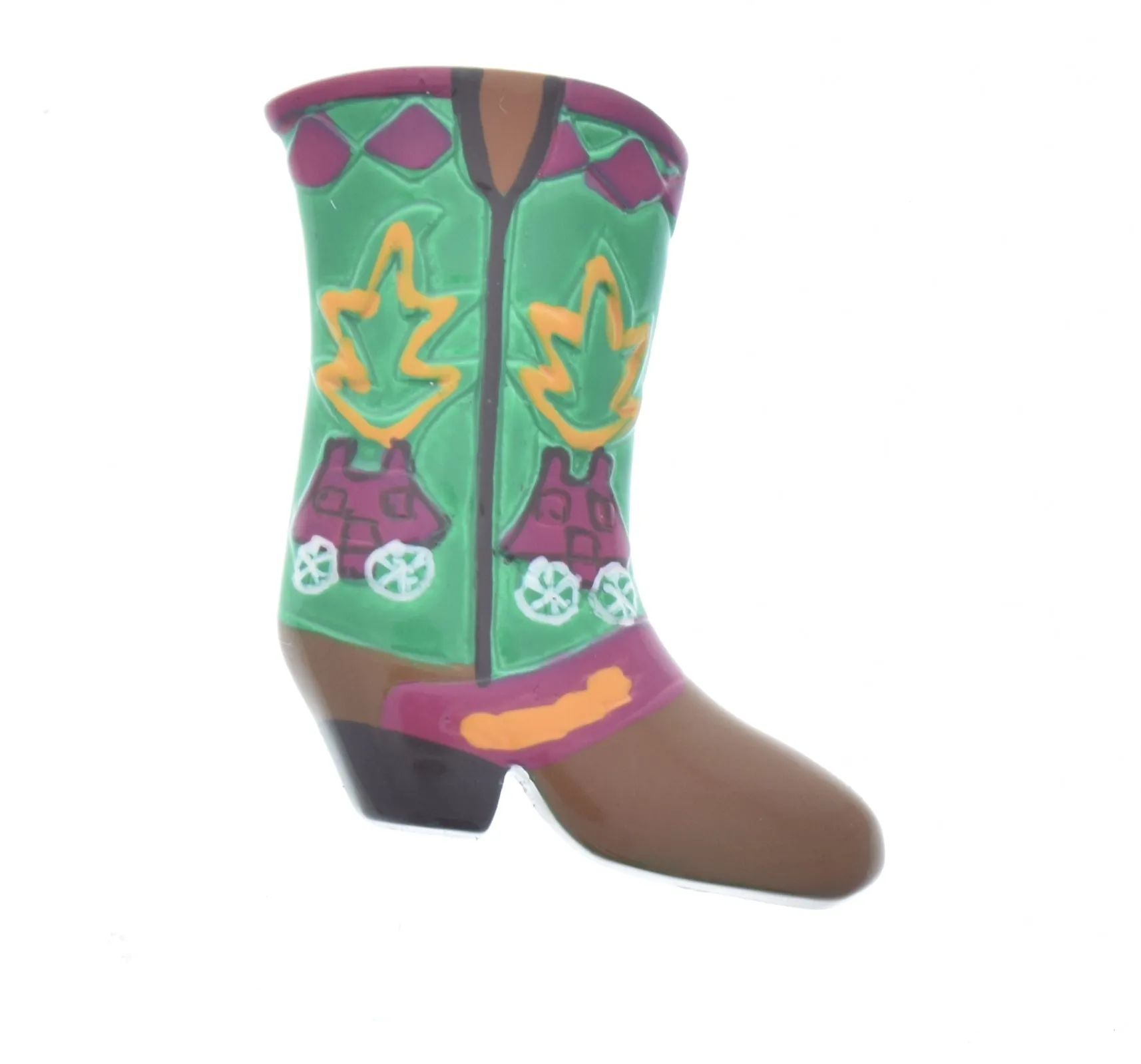 40x33mm Lucite Western Cowboy Boot, Dual Wagons pk/2