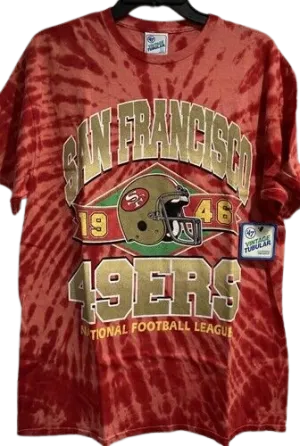 '47 Brand Men's San Francisco 49ers NFL Red Tie Dye Vintage Tubular Tee Shirt