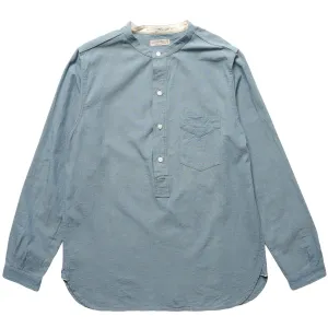 4900 - Round Collar Chambray Shirt - Blue