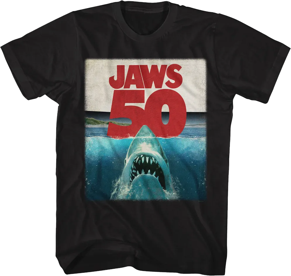 50th Anniversary Poster Jaws T-Shirt
