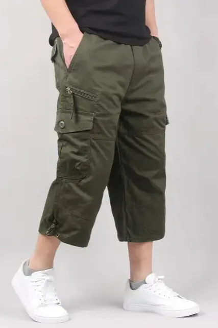 5XL Plus Size Under Knee Outdoor Men's Cargo Shorts