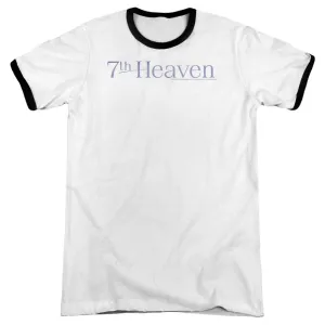7th Heaven 7th Heaven Logo Heather Ringer Mens T Shirt White