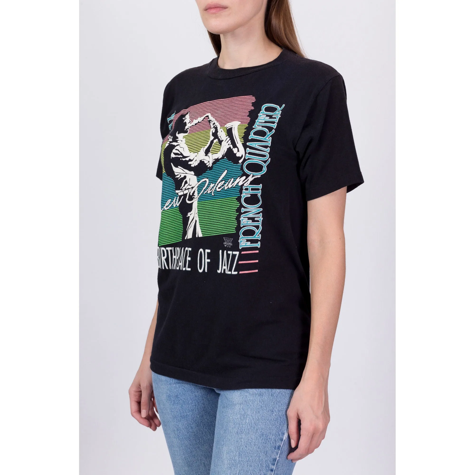 80s New Orleans Birthplace Of Jazz T Shirt - Men's Small, Women's Medium