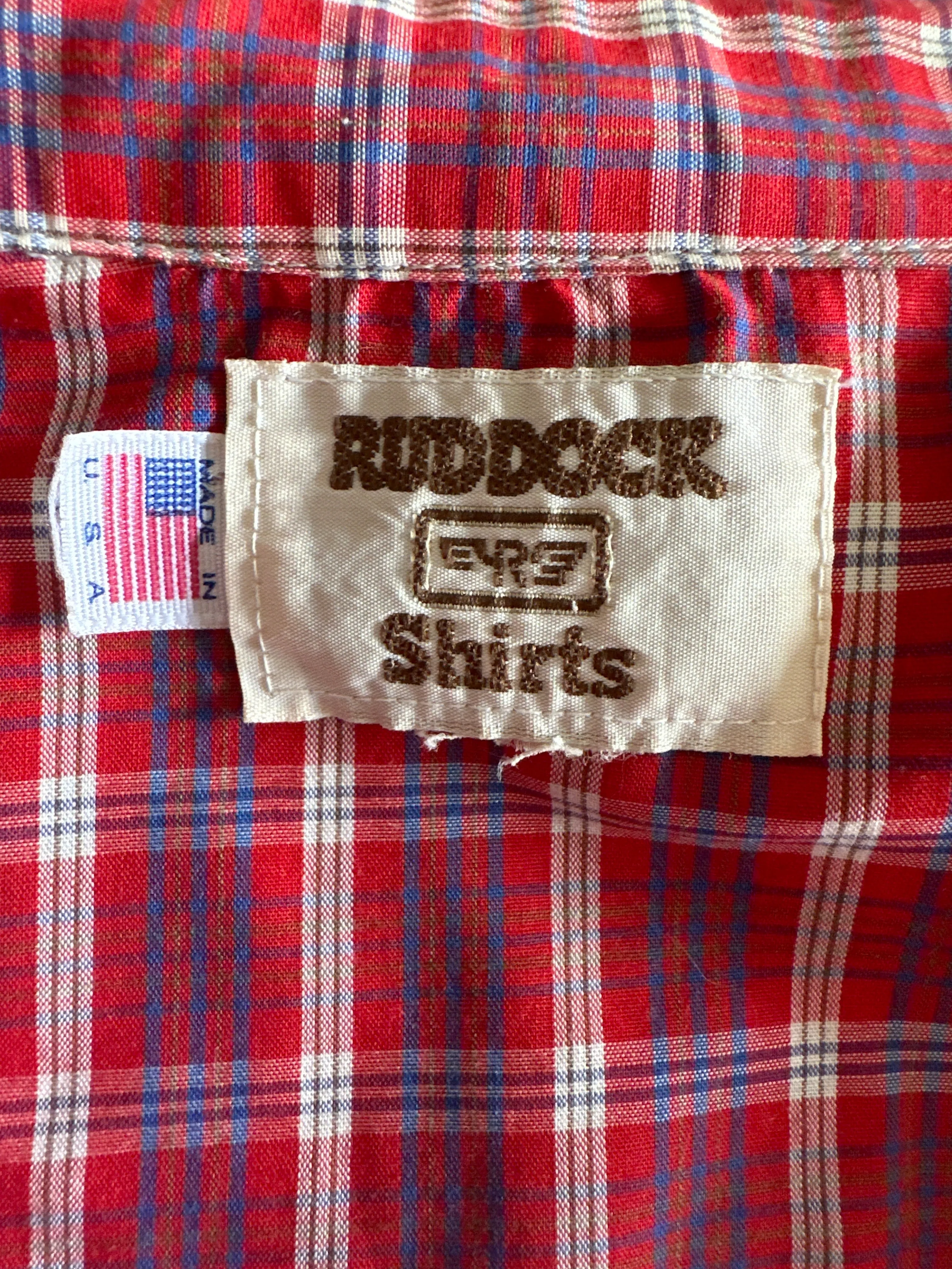 80'S VINTAGE RED PLAID WESTERN SHIRT // SIZE XL