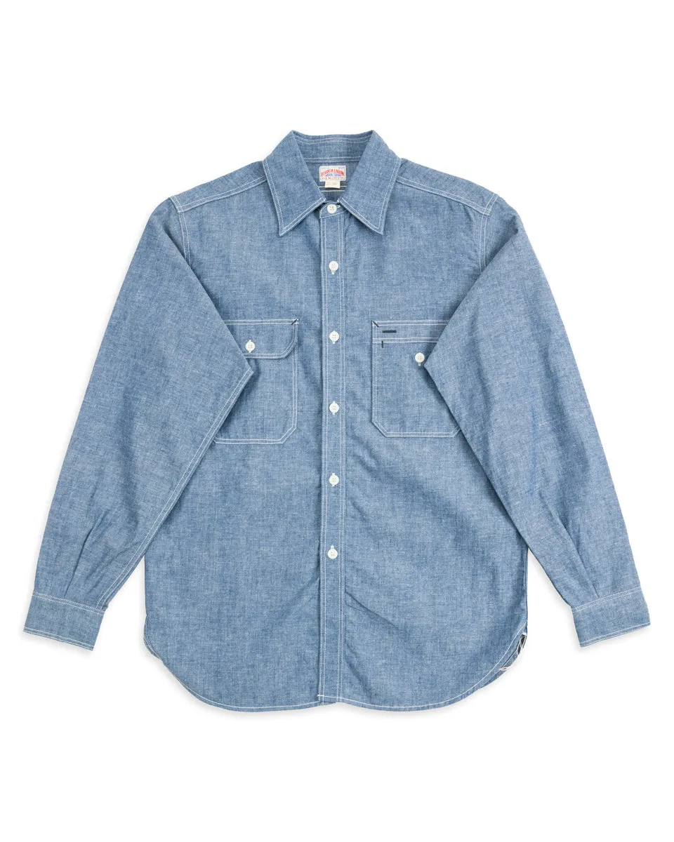 8HU Chambray Serviceman Shirt - Light Blue