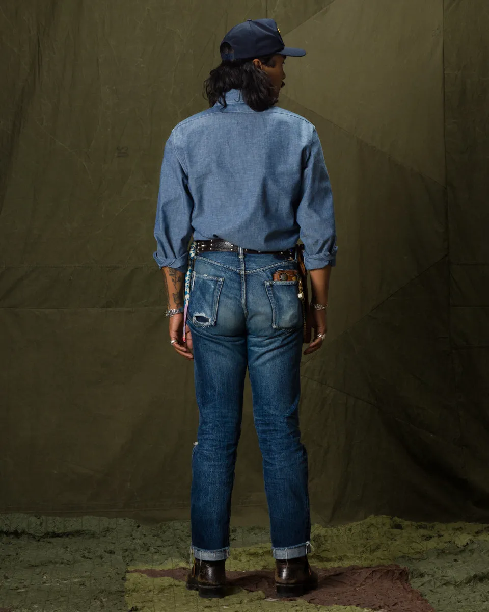 8HU Chambray Serviceman Shirt - Light Blue