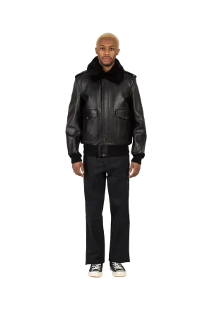 A-2 Naked Cowhide Leather Flight Jacket