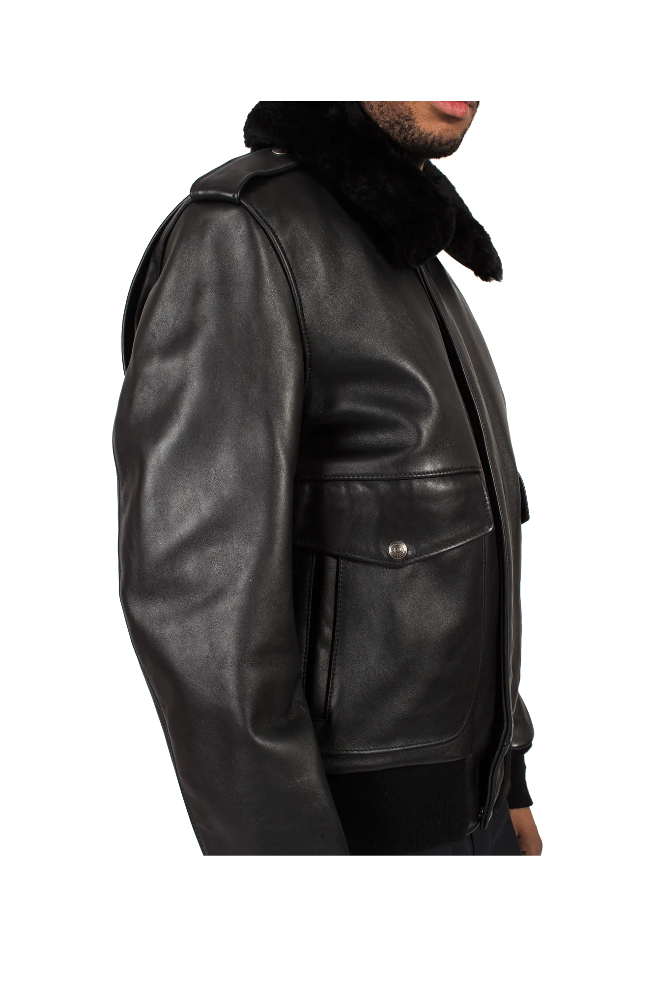 A-2 Naked Cowhide Leather Flight Jacket
