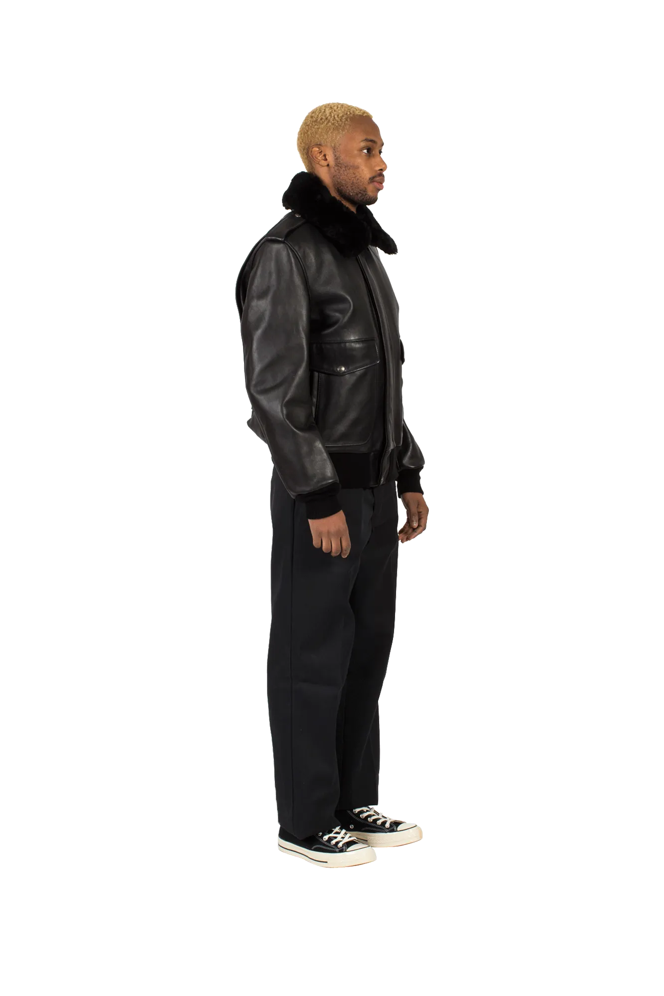 A-2 Naked Cowhide Leather Flight Jacket