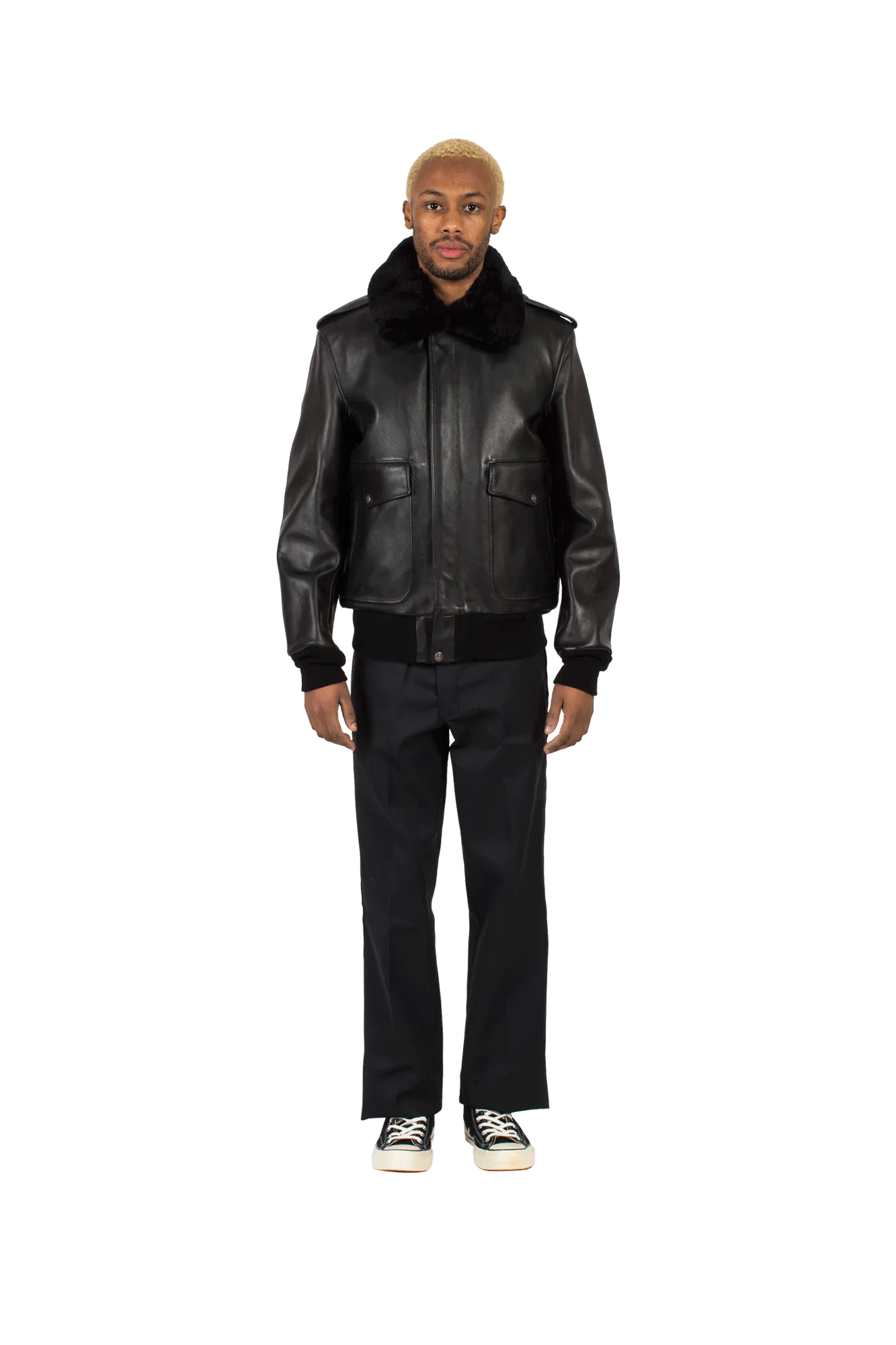 A-2 Naked Cowhide Leather Flight Jacket