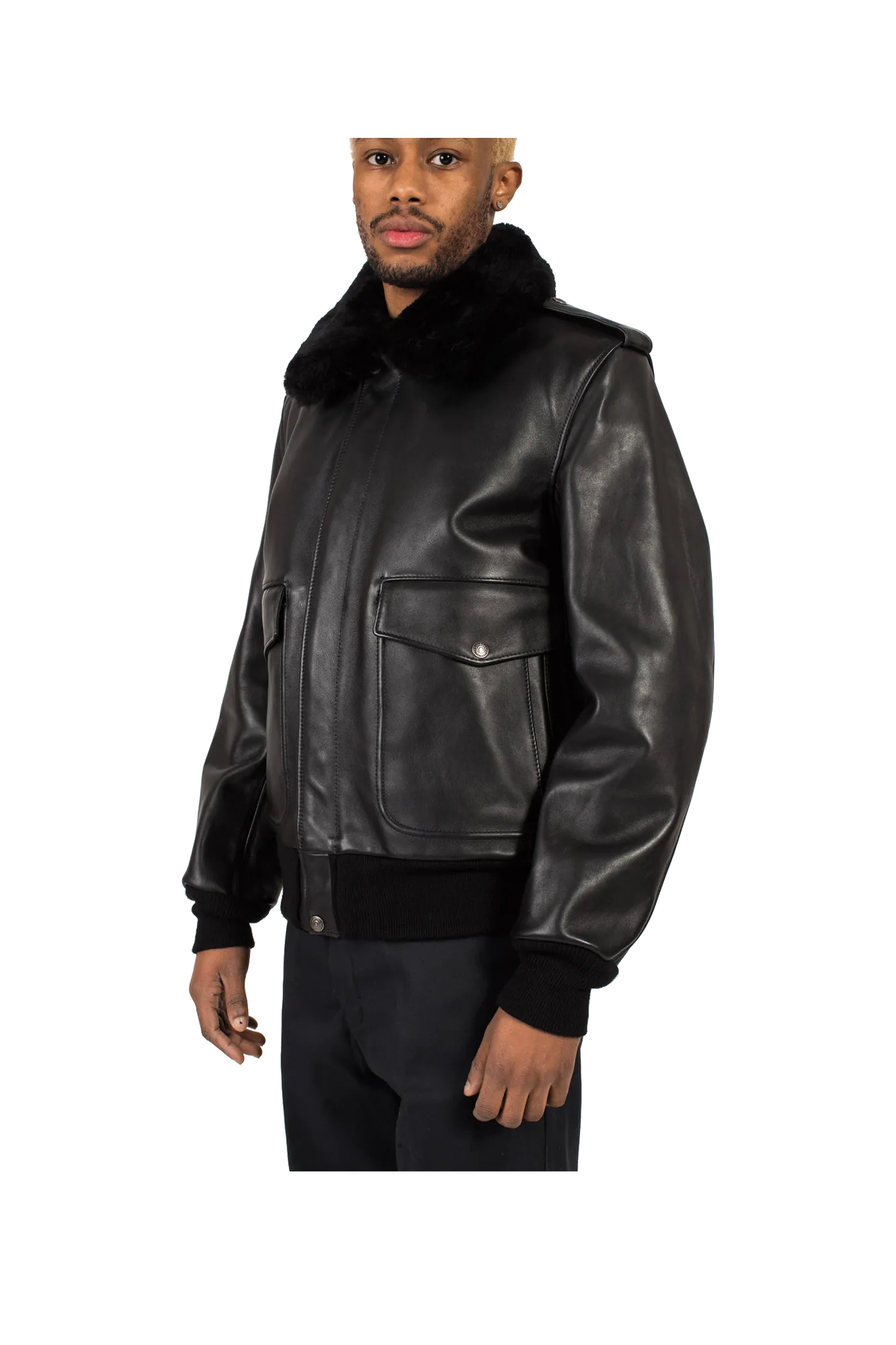 A-2 Naked Cowhide Leather Flight Jacket