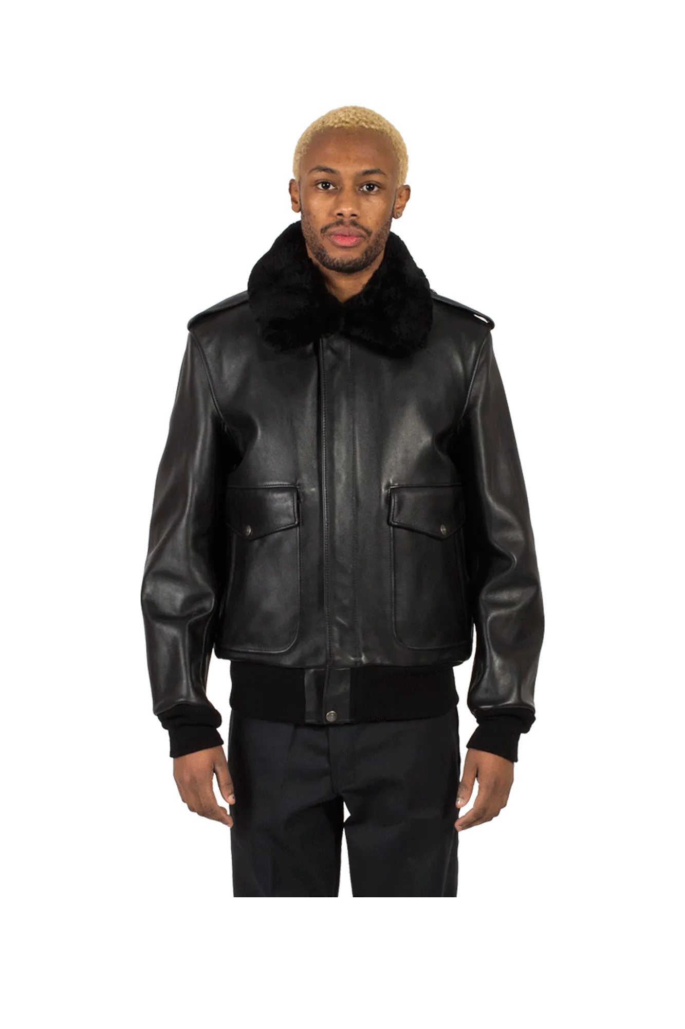 A-2 Naked Cowhide Leather Flight Jacket