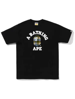 A Bathing Ape Block Check College Tee