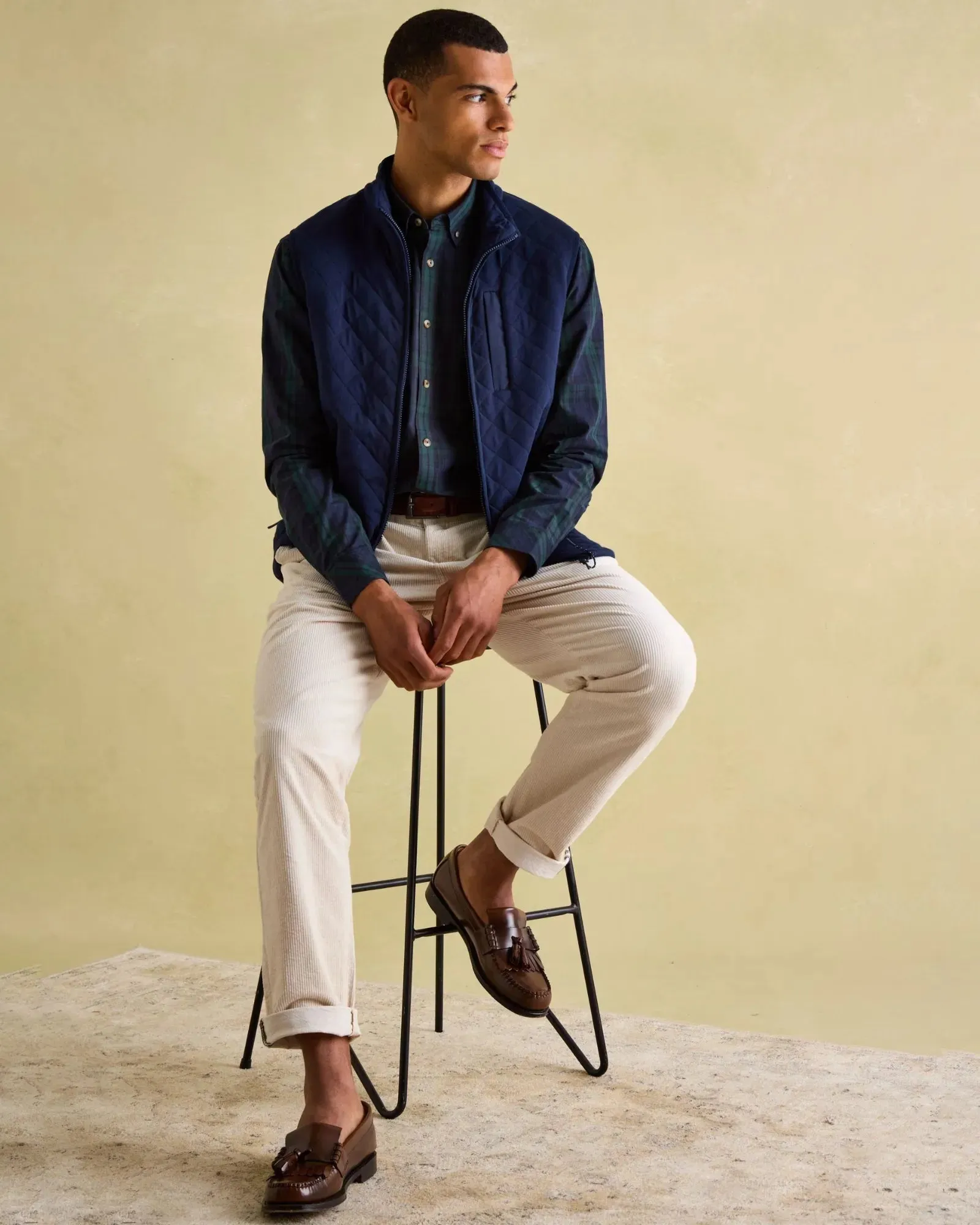 Abbott Navy Cotton Poplin Shirt