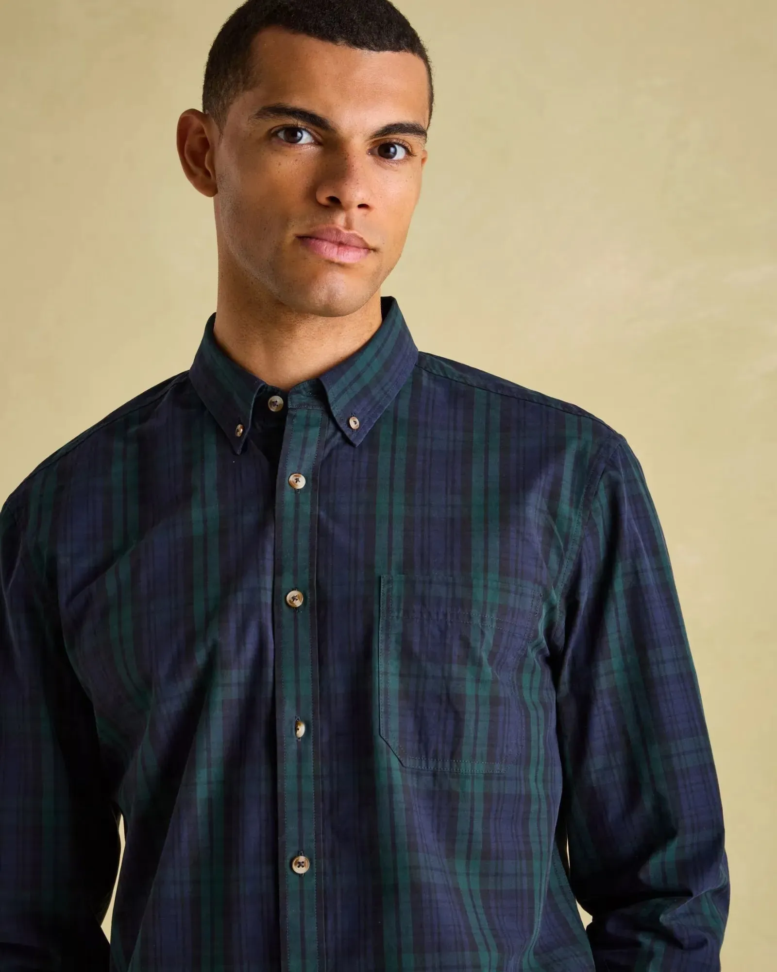 Abbott Navy Cotton Poplin Shirt